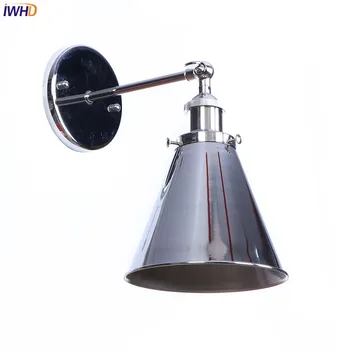 IWHD Sølv Justerbar Arm Vintage væglampe LED Edison 4w Badeværelse Spejl Lys Retro-Loft-Industriel væglamper Inventar