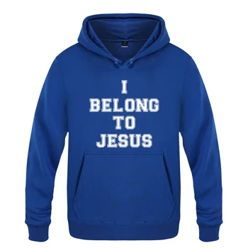 Jeg Tilhører Jesus Sjove Kreative Nyhed Sweatshirts Mænd 2018 Herre Hooded Fleece Pullover Hættetrøjer