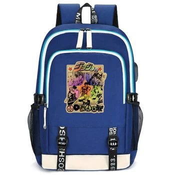 JoJo ' s Bizarre Eventyr, Tegnefilm Tilbage Pack Animationsfilm skoletasker indstillinger indstillinger Kujo Jotaro Rejse Bagpack USB-Opladning Laptop Rygsæk
