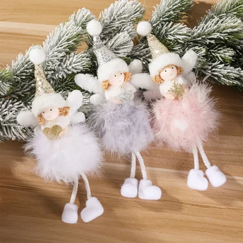 Jul Fjer, Pailletter Angel Søde Dukke Dekoration Ornamenter Nye År Indretning Julefrokost Atmosfære Pynt