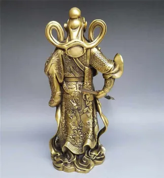Kinesiske ren messing Martial gud for rigdom guan gong håndværk statue