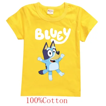 Kortærmet Pige T-shirt Tegnefilm bluey Pige Shirts Kids Top Mode Piger Anime kids Tøj tøj