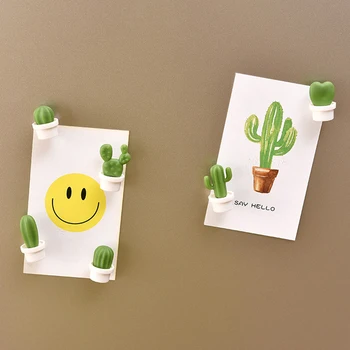 Køleskab Magnet Magnetiske Klistermærker Saftige Potteplanter Simulering Kaktus Hjem Dekoration 6 Stk Mini Søde Farverige Opslagstavle