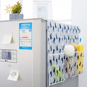 Køleskab Støv Vandtæt Cover PEVA Udskrivning Vaskemaskine Dække håndklæde Med opbevaringspose Køleskab Anti-dust cover