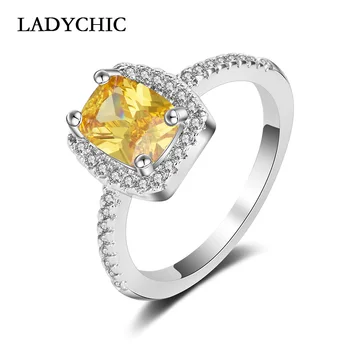 LADYCHIC Klassiske Charme Flerfarvet Cubic Zirconia Ringe, Kvinder Mode Smykker Pink/Gul/Klar Zircon Ring Gave Engros LR1014