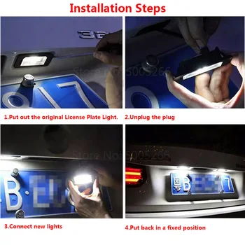 LED-Nummer Nummerplade Lys til Audi A4 B6 A4 B7 S4 B6 B7 RS4 A6 C6 S6 RS6 A8 og S8 S7 Canbus Auto lys, 18 LEDs-Hvid