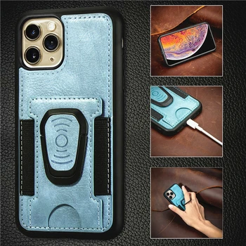Luksus Mode Stødsikker Mobiltelefon Case For iPhone 11 11 Pro XS Antal 11 Pro Max X XR 7 8 6 6S Plus Med Finger Ring Telefon Case Cover