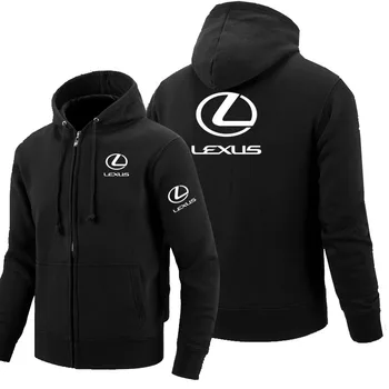 Lynlås Hættetrøjer Lexus Trykt logo Hættetrøje Fleece langærmet Mands lynlås Jakke, Sweatshirt