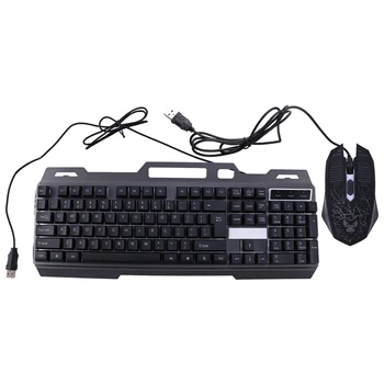 Mekaniske Tastatur og Mus Sæt til Kabel-Baggrundsbelyst Gaming Tastatur og Mus Sæt, Velegnet til Gamere