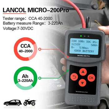 MICRO-200PRO Bil Batteri Tester Kapacitet Digital Bil Belastning Udledning Del K9FA