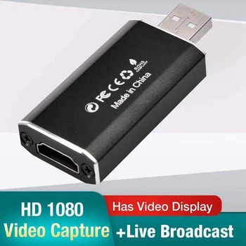 Mini HDMI Video Capture-Kort o Video Capture-Kort, HDMI-til USB2.0 1080P HD optager Egnet til PS4 Spil, DVD-Videokamera