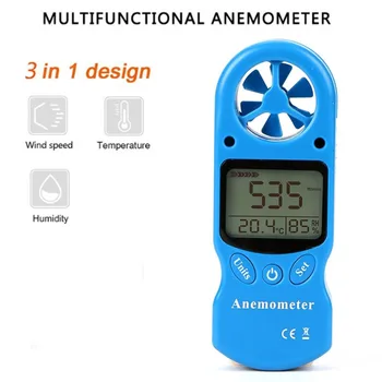 Mini Mp-Vindmåler Digital Vindmåler LCD-TL-300 vindhastighed Temperatur Luftfugtighed Meter med Termometer Hygrometer