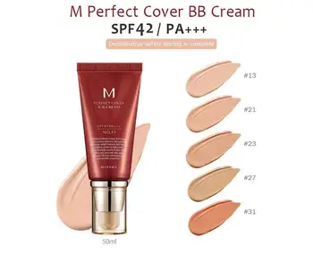 MISSHA M Perfekte Cover BB Cream 50 ml + Missha BB Boomer 40 ml Makeup Base ansigtspleje Kridtning Kompakt Foundation Korea Kosmetik