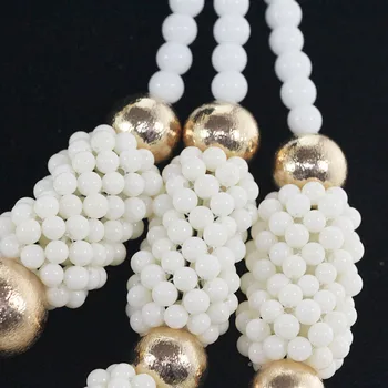 Mode Hvide Perler Kostume Smykker Sæt Kvinder Part Halskæde Sæt Gratis Fragt WX014