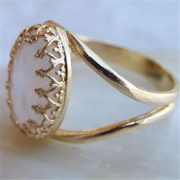 Mode oval Ild Opal Ring Bryllup Dame guldringe til Kvinder Smykker Valentine ' s Day Gave sz 6 7 8 9 10 Y-30