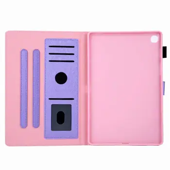 Mode-Ren farve Læder Tablet taske Til Samsung Galaxy Tab En T510 T515 10.1 tommer Tegnebog klip Klip Stå dække Funda+pen