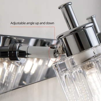Moderne Krystal væglampe LED Badeværelse Make-up Spejl Lys, Justerbar Soveværelse Lampe i Rustfrit Stål Kabinet Forfængelighed Indendørs Lys