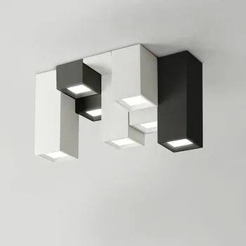 Moderne LED-loftslampe kort akryl kreativ kombination af geometriske armatur hjem deco-DIY brugerdefinerede square loft lampe