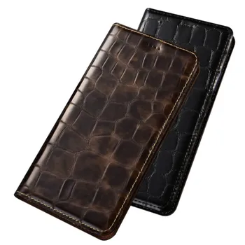 Natural læder flip case-kort lomme til Sony Xperia XA1 Ultra/Xperia XA Ultra telefon taske magnetiske hylster dække stå funda