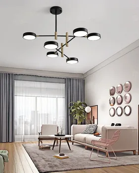 Nordisk hjem smedejern sæt hall roterende form pendel lampe, Enkelt personlighed, Kreative Design-LED pendel