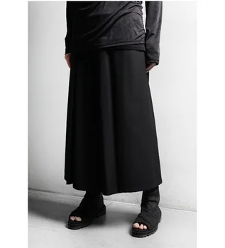 Ny bred ben bukser Yamamoto Yaosi stil mørk Japansk Hong Kong stil, casual bukser trendy mænd bred ben bukser