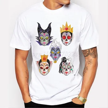 Ny mode Dragon Queen design Halloween mænds sukker skull trykt t-shirt boy ' s casual toppe mandlige hipster funny cool tee