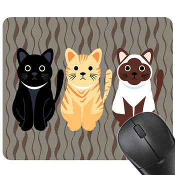 Nye 4-farve Søde Tegneserie musemåtte Katte Mønster Gummi, Non-Slip Holdbar værdiboks til Bærbar Computer Kontor Gaming musemåtte коврик для мыши