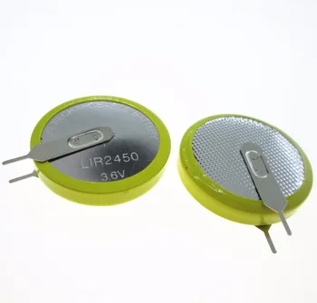 NYE LIR2450 3,6 V-knappen genopladelige lithium-batterier batteri 2450 opladning af Li-ion batteri lodrette ben fod fødder 10stk/masse
