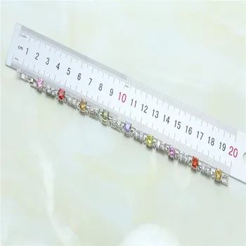 Otogo Transing 1C mode 20cm Sølv Farve Multifarvet Krystal indlægssedlen cubic zirconia Kvinder Charme Smykker Armbånd