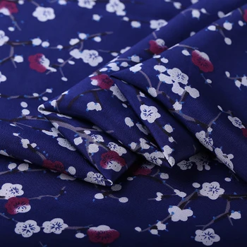 Plum digital udskrivning silke crepe de chine fabric14 mm micro-gennemsigtigt tøj shirt naturlig silke stof af silke klud