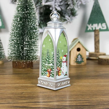 Populære Christmas Tree Decor Lys Vintage Santa Claus Borg Lampe Part Hængende Indretning LED Lanterne nytår Dekoration