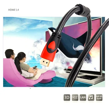 Promation!!! 3M 5M HDMI 4K V1.4 Kabel Ren Kobber mand til Mand 24K Forgyldt HDMI HD 1080P 3D HDTV XBOX, PS3 Computer