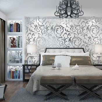 PVC-vikke blad sølv guld moderne minimalistisk 3d stereo-TV baggrund wall paper stue, soveværelse Europæiske luksus high-end