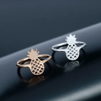 QIMING Frugt-Ananas Metal Kvindelige Ring Piger Gave Guld fashion koreanske Boho Smykker Romantisk Midi-Dejlige Kvinder Ringe Bague