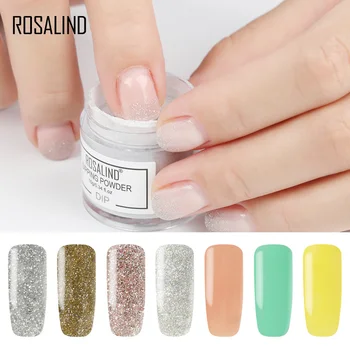 ROSALIND Dyppe Pulver 10g Søm Naturlige Farve Holografiske Glitter D101-124 Ingen grund Lampe Kur Powder Nail Art Manicure