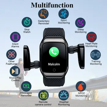 S300 Smart Ur Mænd Øretelefoner Med Hovedtelefoner Musik BT 5.0 Wireless Touch Kontrol puls Køre til Android til iOS