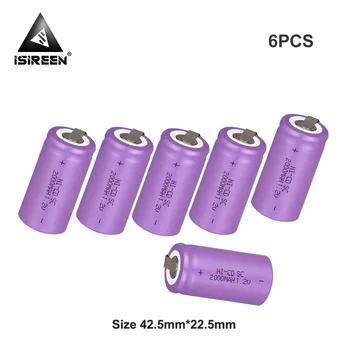 SC Ni-CD 1,2 V 2000mAh Genopladeligt Batteri Celler DIY batterier Subc Ni-CD Akkumulatorer, Elektriske Værktøjer Vandvarmer