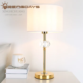 SeeingDays Europæiske Moderne Krystal Bord Lampe til Soveværelset sengelampe Luksus Yndefulde Gold Premium bordlampe Nat Lys