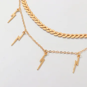 Simpel stil, mode chain lightning halskæde Kreative kravebenet kæde halskæde til kvinder mode guld halskæder smykker