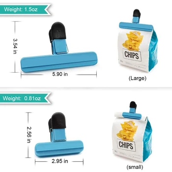 Stor Chip Taske Klip Mad Klip Plast Tunge Lufttæt Forsegling Greb Assorterede Farver Til Kaffe Kartoffel Og Fødevarer Poser