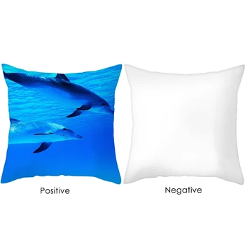 Søde Delfin Mønster Pudebetræk Dekorativ Pillow Cover Farverige Sea World Pude Dække Hjem Sofa Bil Indretning Smide Pudebetræk