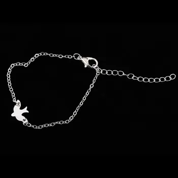 Sølv Farve fredsdue Smykker til kvinder Minimalisme Linje Armbånd, Kæde Forenkle Armbånd eller Damer Armringe Mor Pige gave VL