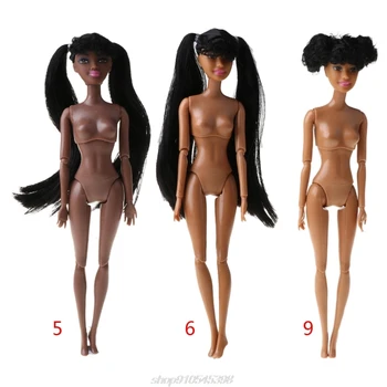 Toy African American doll doll Tilbehør Kroppen Samlinger Kan Ændre Hoved Foden Flytte Afrikanske Sort Pige Foregive Bab D21 20 Dropship