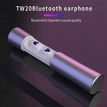 Trådløse Hovedtelefoner Mini TWS20 Bluetooth-5.0 Hovedtelefon Med Mikrofon Bærbare HiFi Dyb baslyd Trådløse Øretelefoner Opladning Box