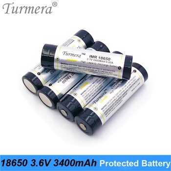 Turmera 18650 3400mAh NCR18650B 3,6 V 3400mah Beskyttet Genopladeligt Lithium Batteri 2MOS BMS til Forlygte og 18650 Lommelygte O