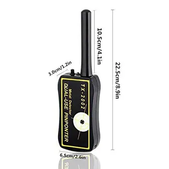 TX-2002 Høj Følsomhed Håndholdte produkter med Dobbelt anvendelse, Metal Pinpointer Detektor Finder Vandtæt Sonde, Aksel +Jakke
