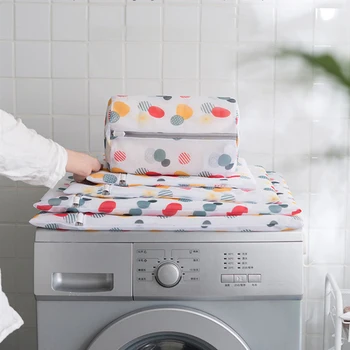 Udskrivning Af Polyester Mesh Vaskepose Brug I Hjemmet, Vaskemaskine Tasker Fortykket Fint Net Bh Undertøj Vask Taske Tøjvask Produkter