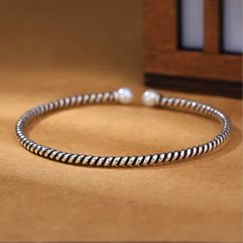 Udsøgt Personlighed Sølv Smykker Thai Sølv Strandede Tænder Naturlige Dobbelt Perle Pearl Simple Armbånd & Øreringe