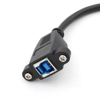 USB 3.0-kabel USB 3.0-B master med øre låse skrue Panel wire mandlige og Kvindelige låse skrue wire 0.22 m 22cm