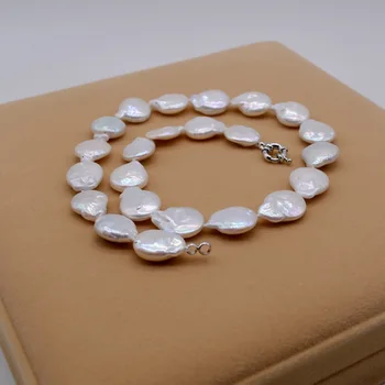 White hard perle halskæde, naturlige barok perle, mode halskæde, mine damer perle halskæde, engagement smykker